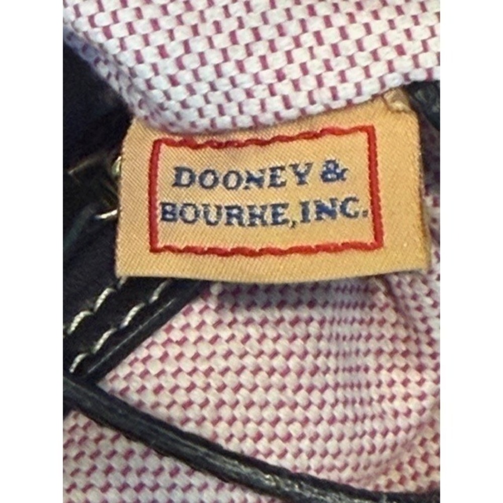 Dooney & Bourke Black Pebble Leather Zip Zip Hobo Bag Pink Gingham Lining - Picture 9 of 10
